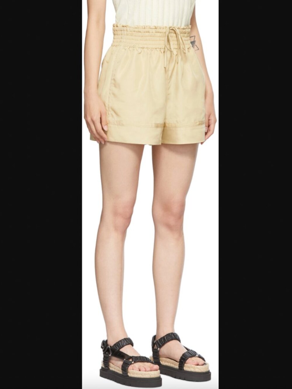 $375 NWT Phillip Lim Tan Brown Taffeta Boxing Shorts size XS
